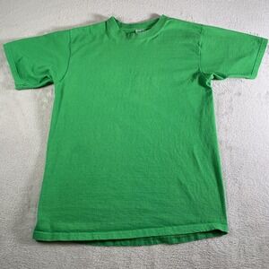 Vintage Pluma Shirt Mens Medium Green Heavyweight Blank Tee Crewneck Cotton 90s